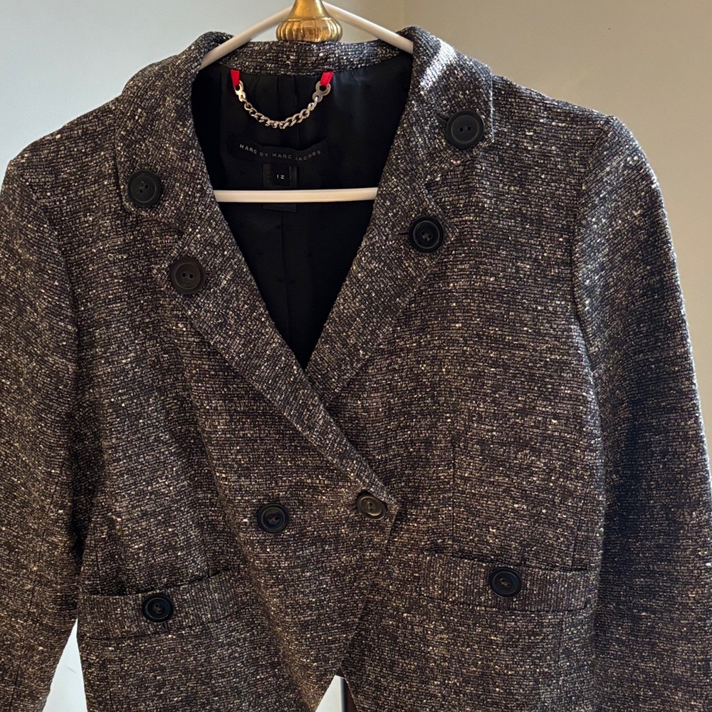Marc By Marc Jacobs Black Tweed Blazer - Picture 2 of 6